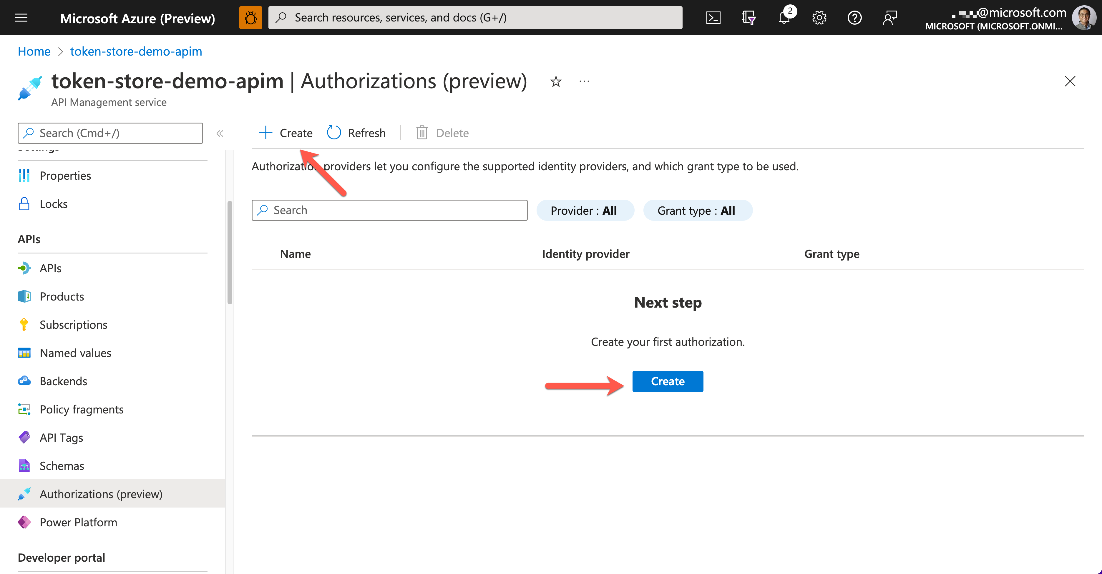 Authorizations Preview Pane